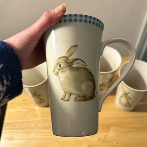 “Bunny Land” Set of 4 Tall Mugs